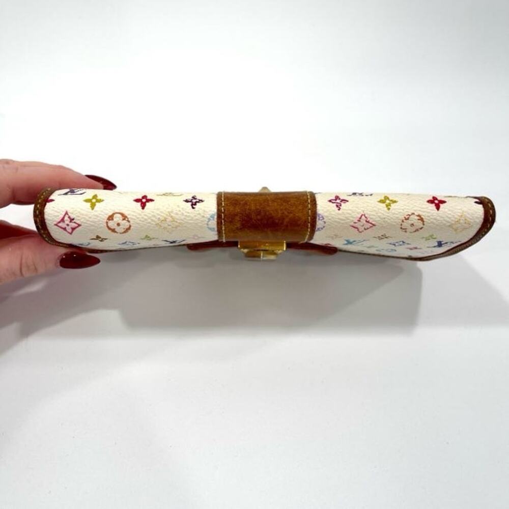 Louis Vuitton RARE Murakami Multicolor Bow Turn Lock Sarah Wallet White Pink Y2K - Picture 14 of 16